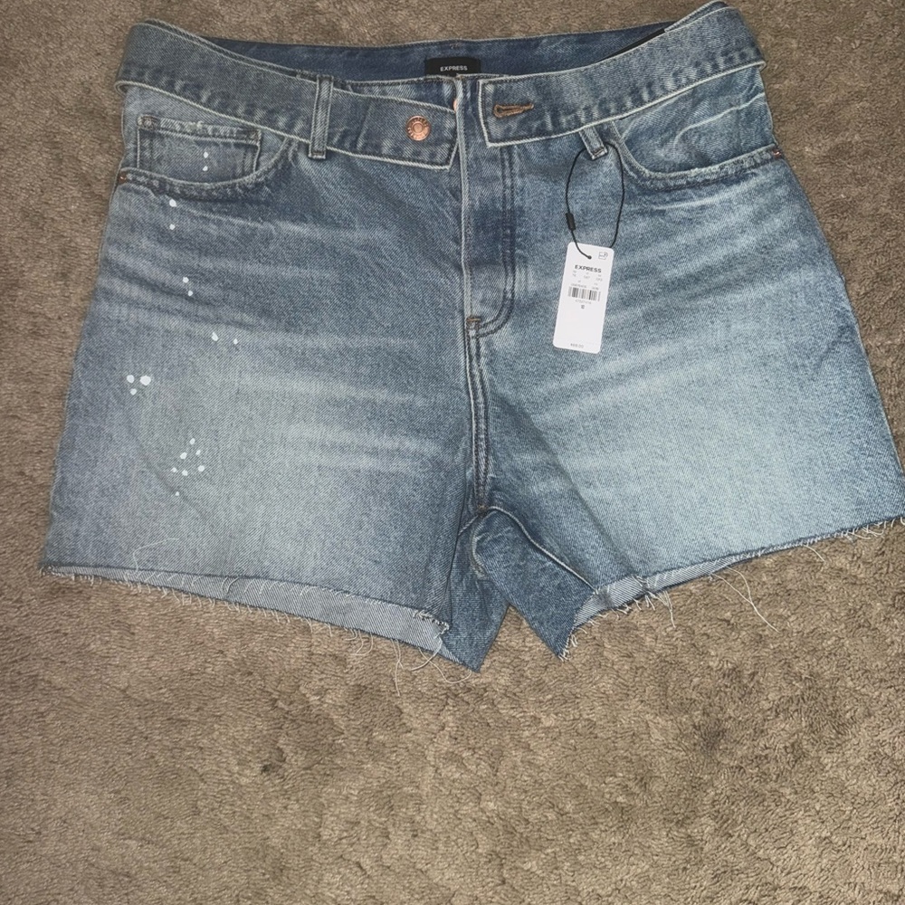 Express Light Blue Jean Shorts